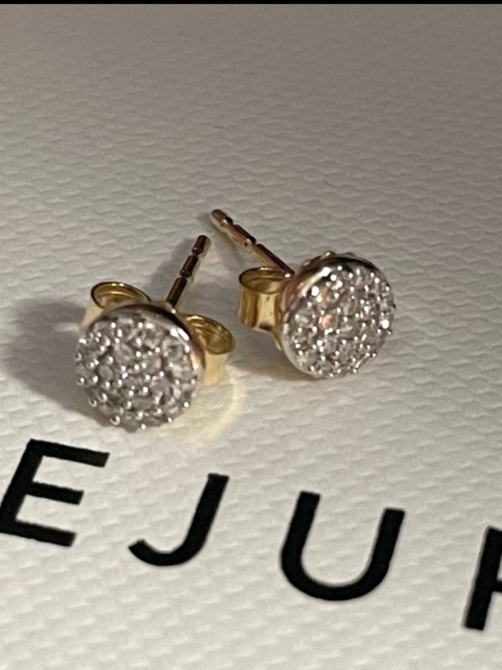 Mejuri 14k gold and diamond earrings